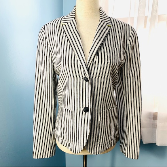 GAP Linen Blend Ticking Striped Blazer - Picture 8 of 12